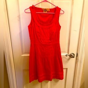Tory Burch Shift Dress Sleeveless Size 4 coral orange Knee Length
